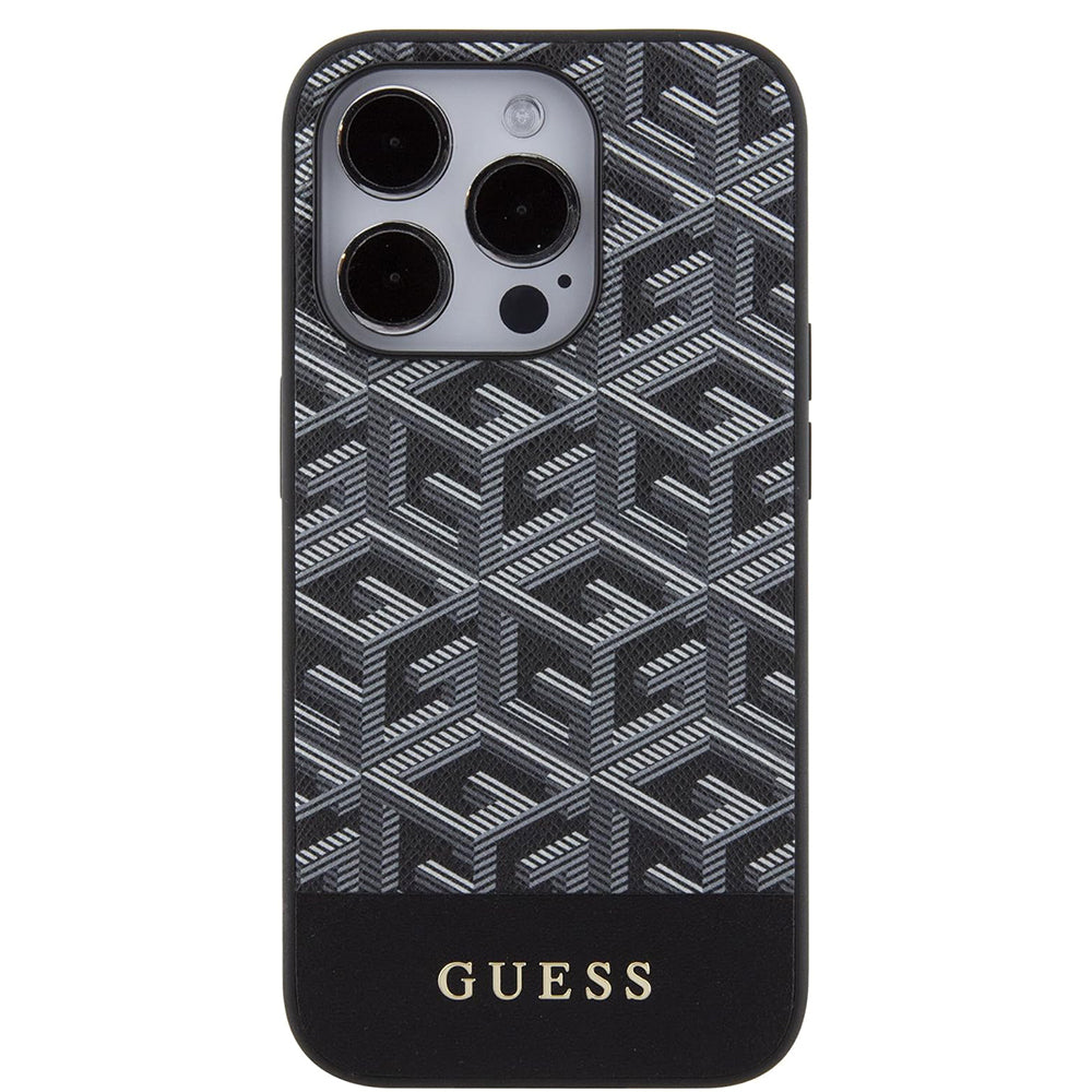 Capa MagSafe para Apple iPhone 15 Pro, Guess, GCube Stripes, Preta