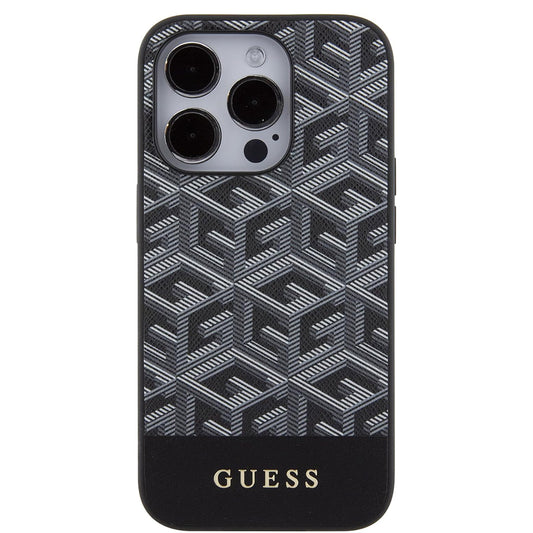 Capa MagSafe para Apple iPhone 15 Pro, Guess, GCube Stripes, Preta
