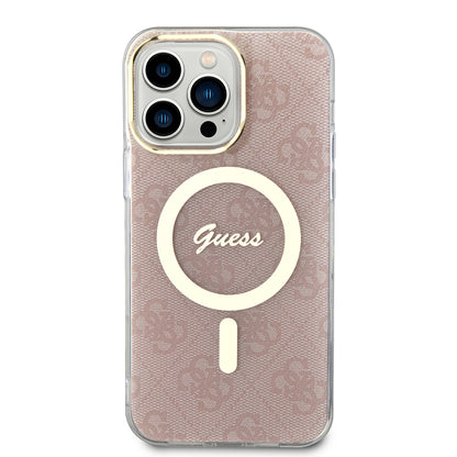 Capa MagSafe para Apple iPhone 15 Pro, Guess, IML 4G, Rosa
