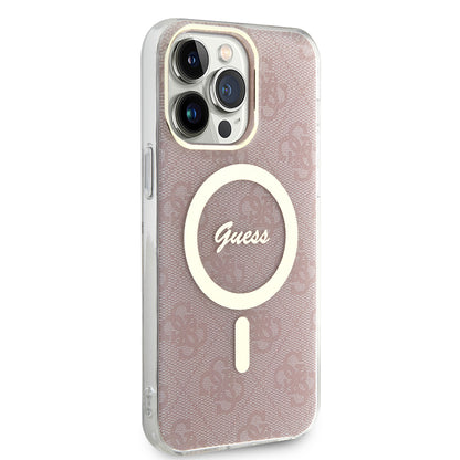 Capa MagSafe para Apple iPhone 15 Pro, Guess, IML 4G, Rosa