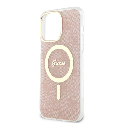 Capa MagSafe para Apple iPhone 15 Pro, Guess, IML 4G, Rosa
