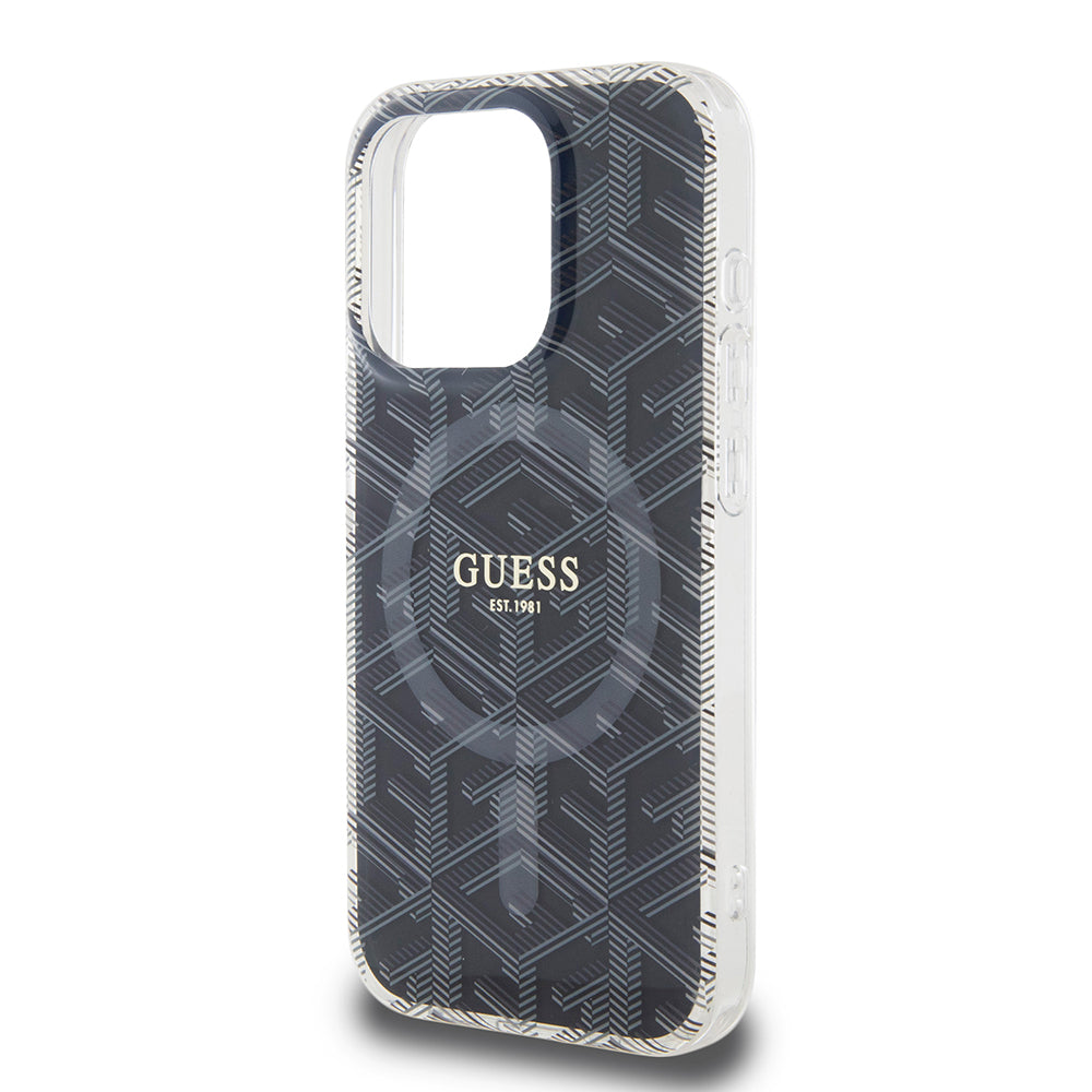 Capa MagSafe para Apple iPhone 15 Pro, Guess, IML Gcube, Preta