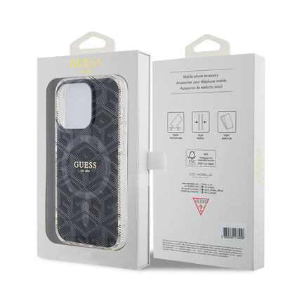 Capa MagSafe para Apple iPhone 15 Pro, Guess, IML Gcube, Preta