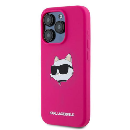 Capa MagSafe para Apple iPhone 15 Pro, Karl Lagerfeld, Silicone Choupette's Head, Fúcsia