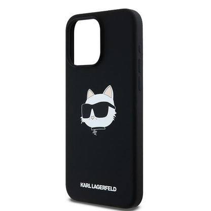 Capa MagSafe para Apple iPhone 15 Pro, Karl Lagerfeld, Silicone Choupette's Head, Preta