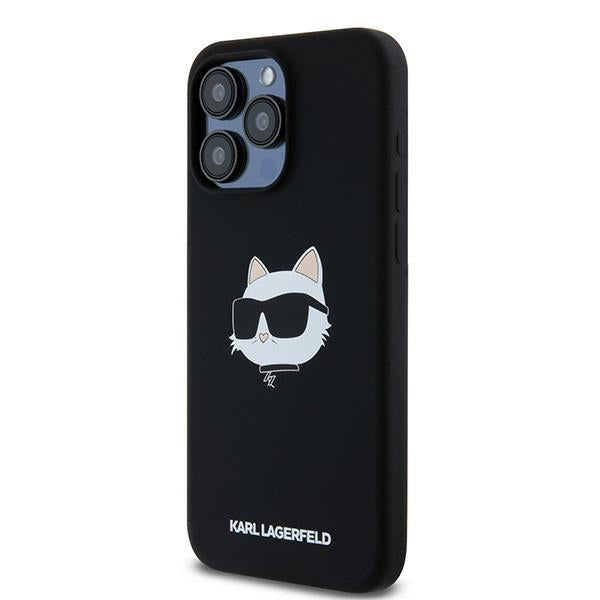 Capa MagSafe para Apple iPhone 15 Pro, Karl Lagerfeld, Silicone Choupette's Head, Preta