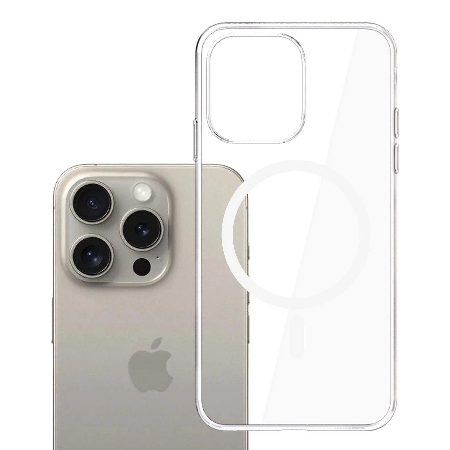 Capa MagSafe para Apple iPhone 15 Pro Max, 3MK, Clear MagCase, Transparente