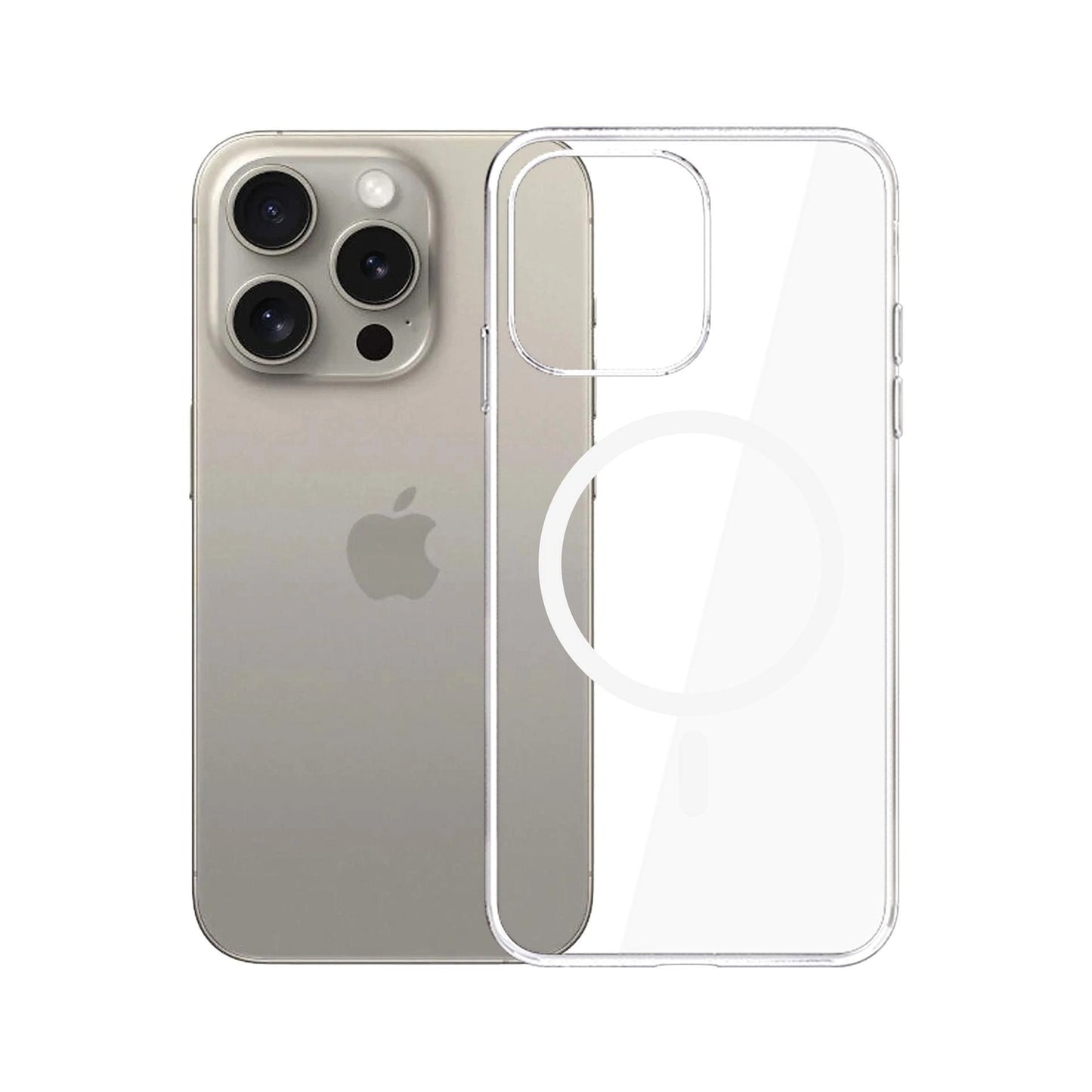 Capa MagSafe para Apple iPhone 15 Pro Max, 3MK, Clear MagCase, Transparente