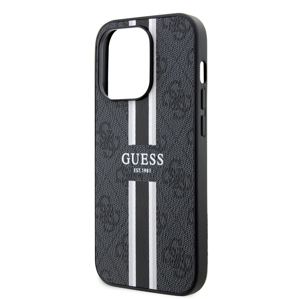 Capa MagSafe para Apple iPhone 15 Pro Max, Guess, 4G Printed Stripes, Preta