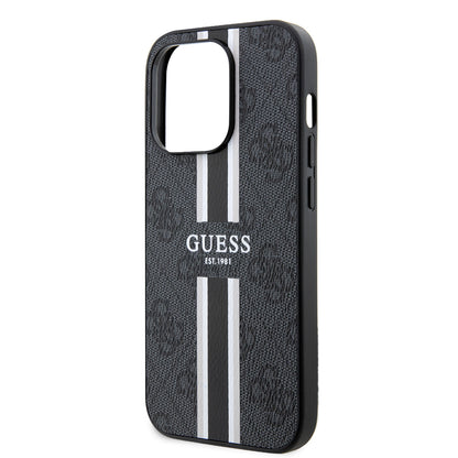 Capa MagSafe para Apple iPhone 15 Pro Max, Guess, 4G Printed Stripes, Preta