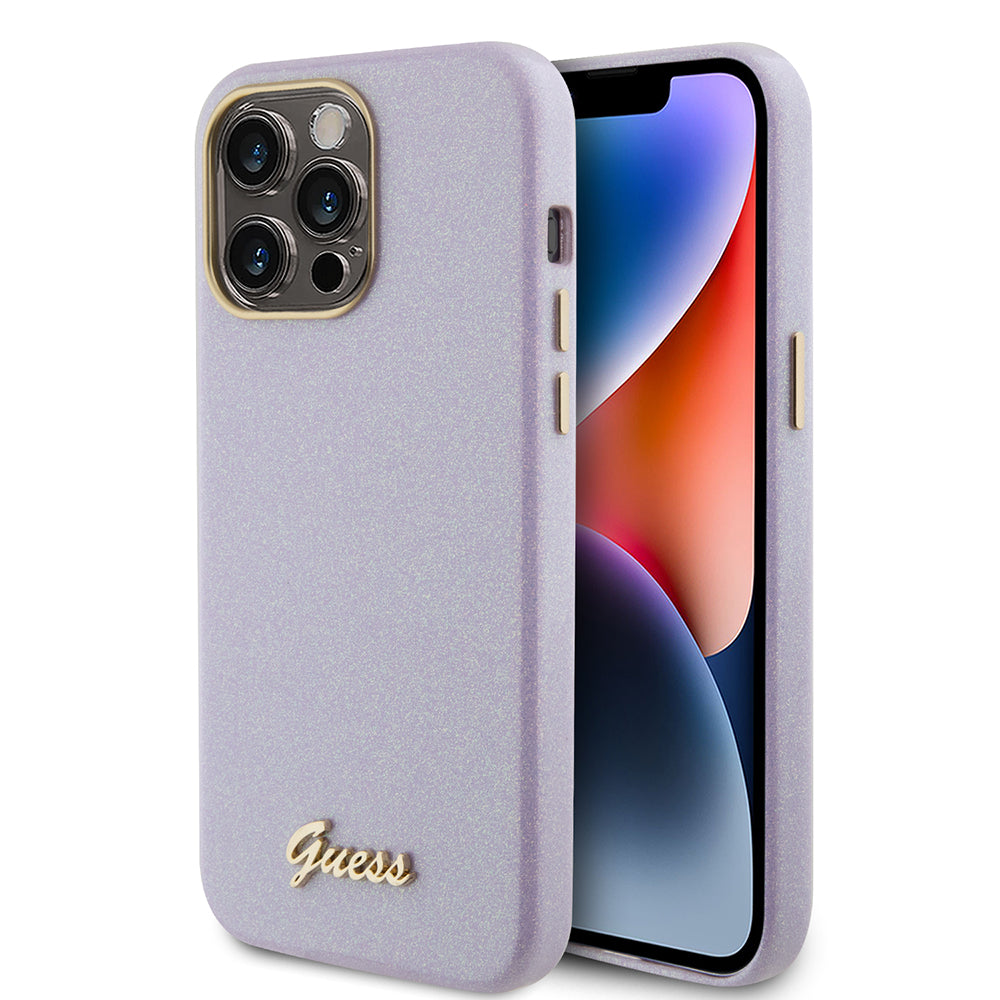 Capa MagSafe para Apple iPhone 15 Pro Max, Guess, Glitter Full Wrapped, Roxo GUHCP15XPGMCSL