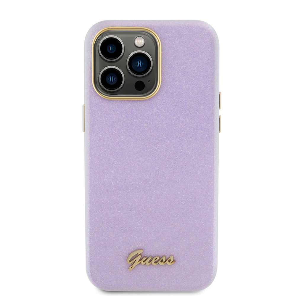 Capa MagSafe para Apple iPhone 15 Pro Max, Guess, Glitter Full Wrapped, Roxo GUHCP15XPGMCSL