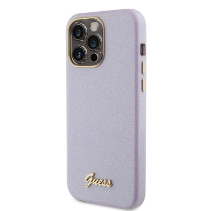 Capa MagSafe para Apple iPhone 15 Pro Max, Guess, Glitter Full Wrapped, Roxo GUHCP15XPGMCSL