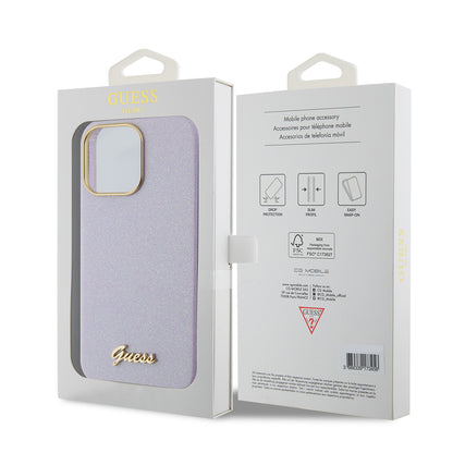 Capa MagSafe para Apple iPhone 15 Pro Max, Guess, Glitter Full Wrapped, Roxo GUHCP15XPGMCSL