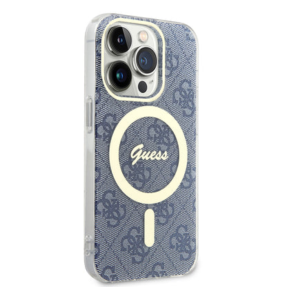 Capa MagSafe para Apple iPhone 15 Pro Max, Guess, IML 4G, Azul