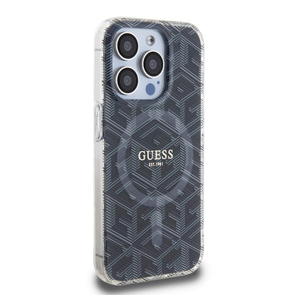 Capa MagSafe para Apple iPhone 15 Pro Max, Guess, IML Gcube, Preta