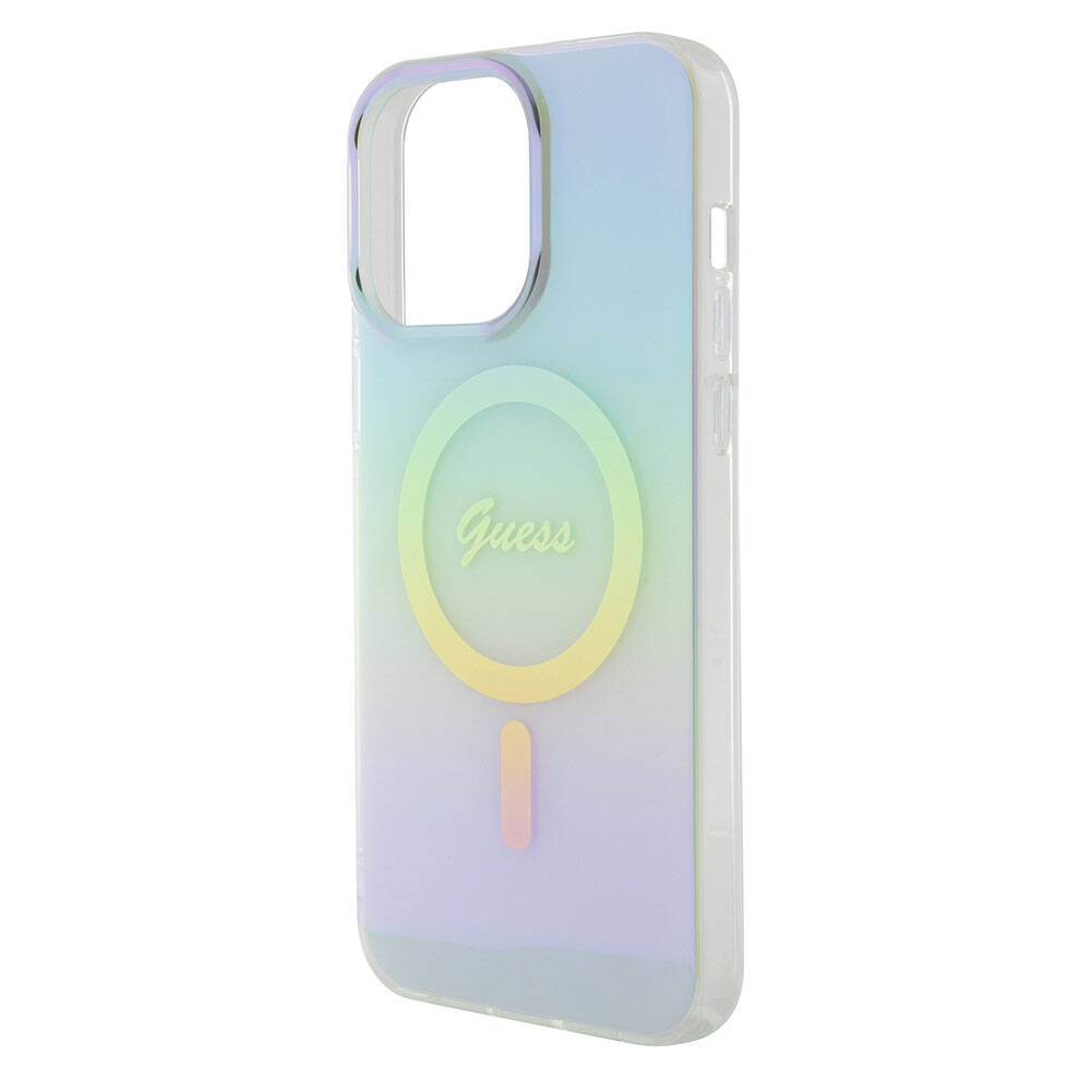 Capa MagSafe para Apple iPhone 15 Pro Max, Guess, IML Iridescente, Turquesa