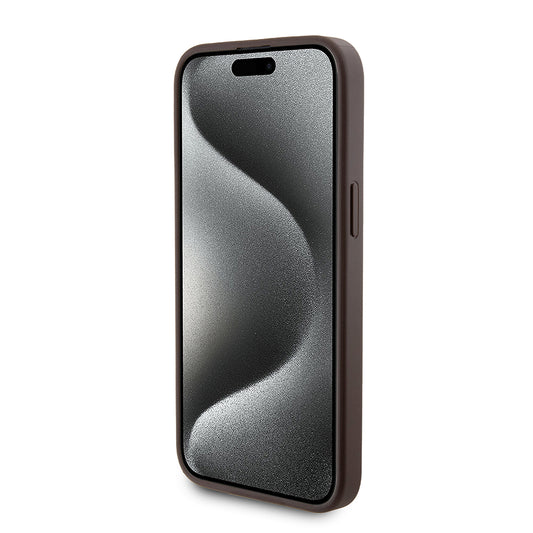 Capa MagSafe para Apple iPhone 15 Pro Max, Guess, Powerbank 4G Metal Logo, Castanho