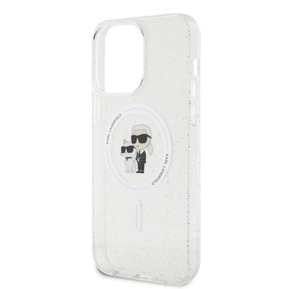 Capa MagSafe para Apple iPhone 15 Pro Max, Karl Lagerfeld, Glitter, Transparente