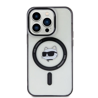 Capa MagSafe para Apple iPhone 15 Pro Max, Karl Lagerfeld, IML Choupette's Head, Transparente