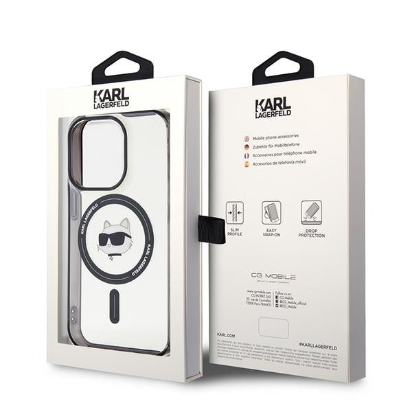 Capa MagSafe para Apple iPhone 15 Pro Max, Karl Lagerfeld, IML Choupette's Head, Transparente