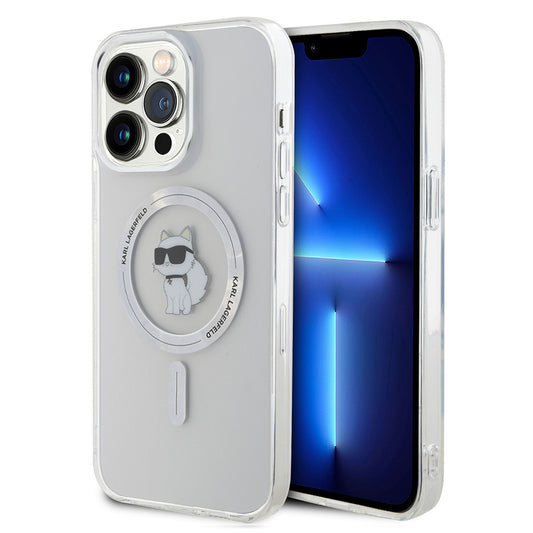 Capa MagSafe para Apple iPhone 15 Pro Max, Karl Lagerfeld, IML Choupette, Transparente