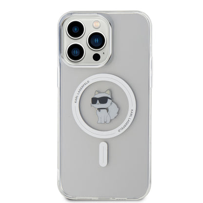 Capa MagSafe para Apple iPhone 15 Pro Max, Karl Lagerfeld, IML Choupette, Transparente