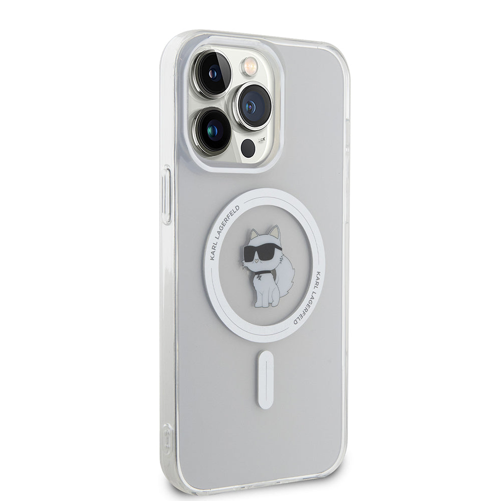 Capa MagSafe para Apple iPhone 15 Pro Max, Karl Lagerfeld, IML Choupette, Transparente