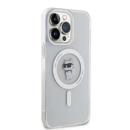 Capa MagSafe para Apple iPhone 15 Pro Max, Karl Lagerfeld, IML Choupette, Transparente