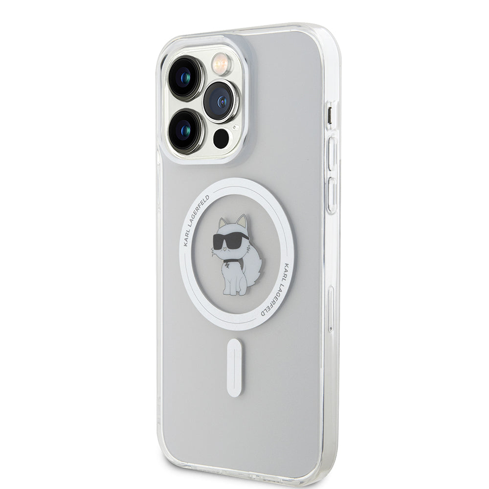 Capa MagSafe para Apple iPhone 15 Pro Max, Karl Lagerfeld, IML Choupette, Transparente