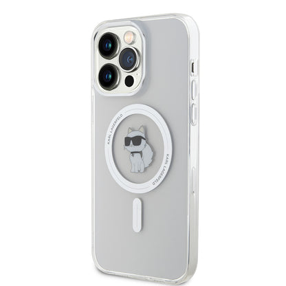 Capa MagSafe para Apple iPhone 15 Pro Max, Karl Lagerfeld, IML Choupette, Transparente