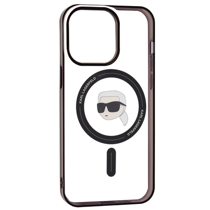 Capa MagSafe para Apple iPhone 15 Pro Max, Karl Lagerfeld, IML Karl's Head, Transparente