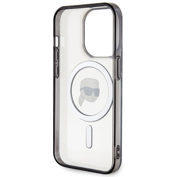 Capa MagSafe para Apple iPhone 15 Pro Max, Karl Lagerfeld, IML Karl's Head, Transparente