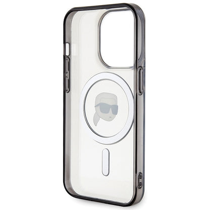 Capa MagSafe para Apple iPhone 15 Pro Max, Karl Lagerfeld, IML Karl's Head, Transparente