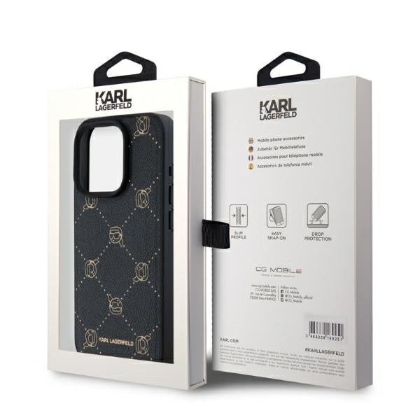 Capa MagSafe para Apple iPhone 15 Pro Max, Karl Lagerfeld, Karl's Head, Preta