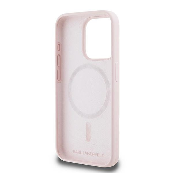 Capa MagSafe para Apple iPhone 15 Pro Max, Karl Lagerfeld, Silicone Karl & Choupette, Rosa