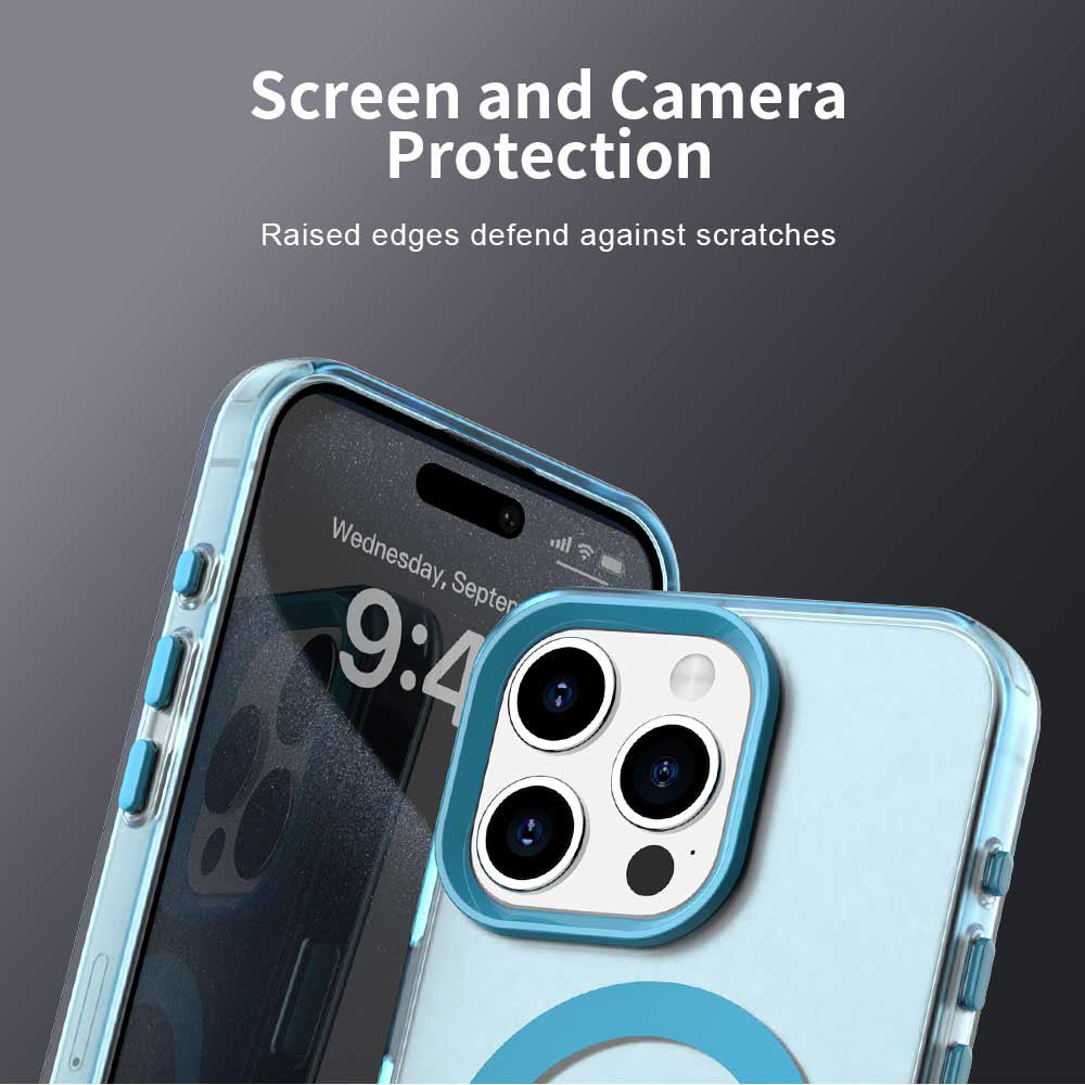 Capa MagSafe para Apple iPhone 15 Pro Max, Techsuit, CandyCase, Azul