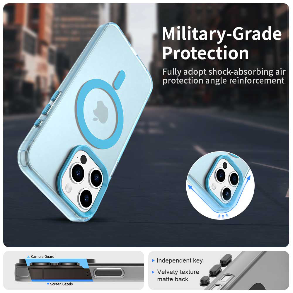 Capa MagSafe para Apple iPhone 15 Pro Max, Techsuit, CandyCase, Azul