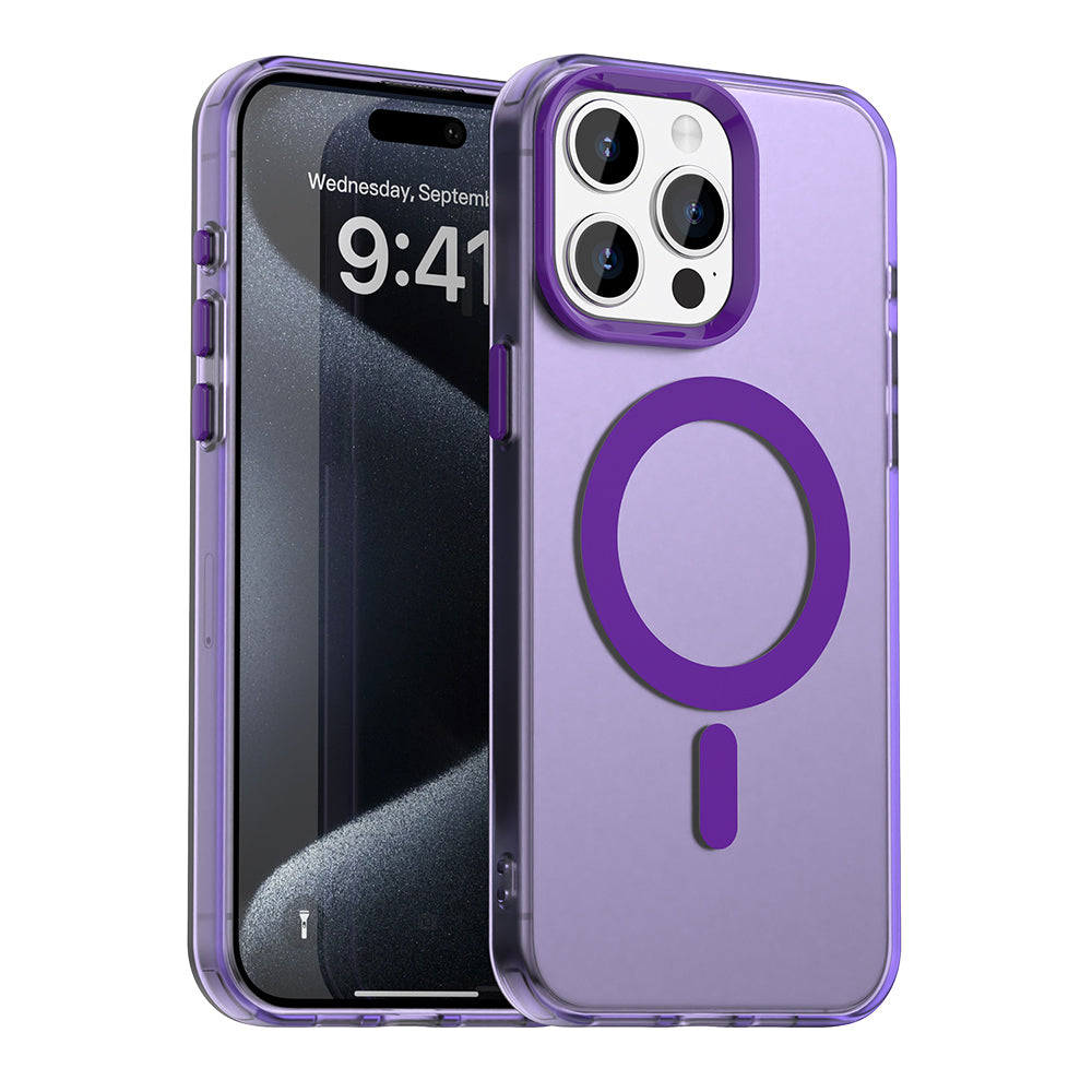 Capa MagSafe para Apple iPhone 15 Pro Max, Techsuit, CandyCase, Roxo