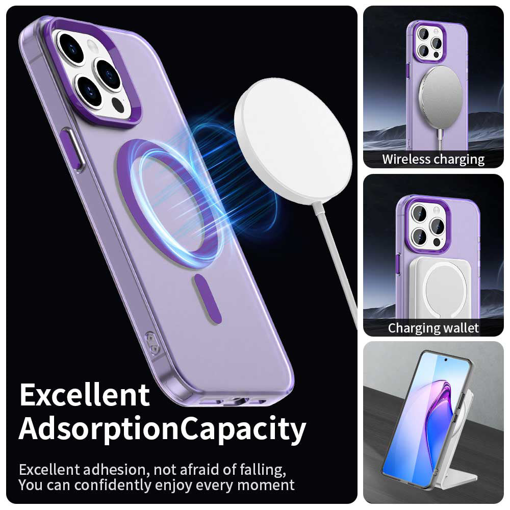 Capa MagSafe para Apple iPhone 15 Pro Max, Techsuit, CandyCase, Roxo