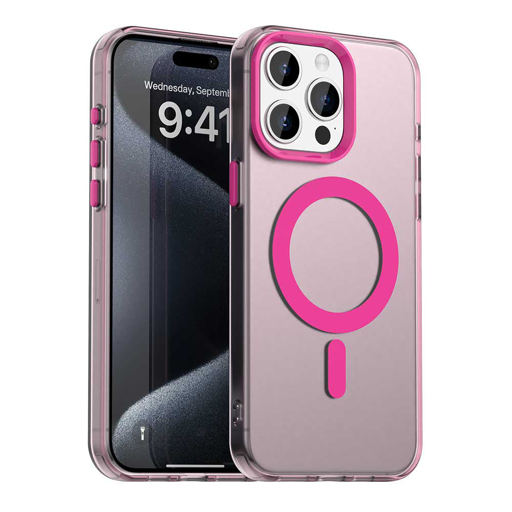 Capa MagSafe para Apple iPhone 15 Pro Max, Techsuit, CandyCase, Rosa