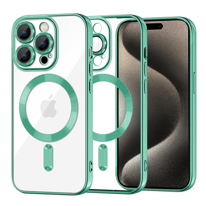 Capa MagSafe para Apple iPhone 15 Pro Max, Techsuit, Luxury Crystal, Verde Claro