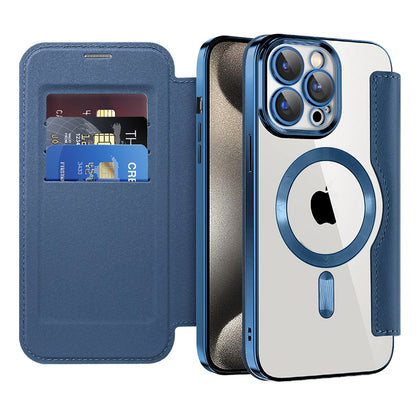 Capa MagSafe para Apple iPhone 15 Pro Max, Techsuit, SmartMag Book, Azul