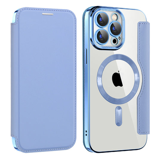 Capa MagSafe para Apple iPhone 15 Pro Max, Techsuit, SmartMag Book, Azul