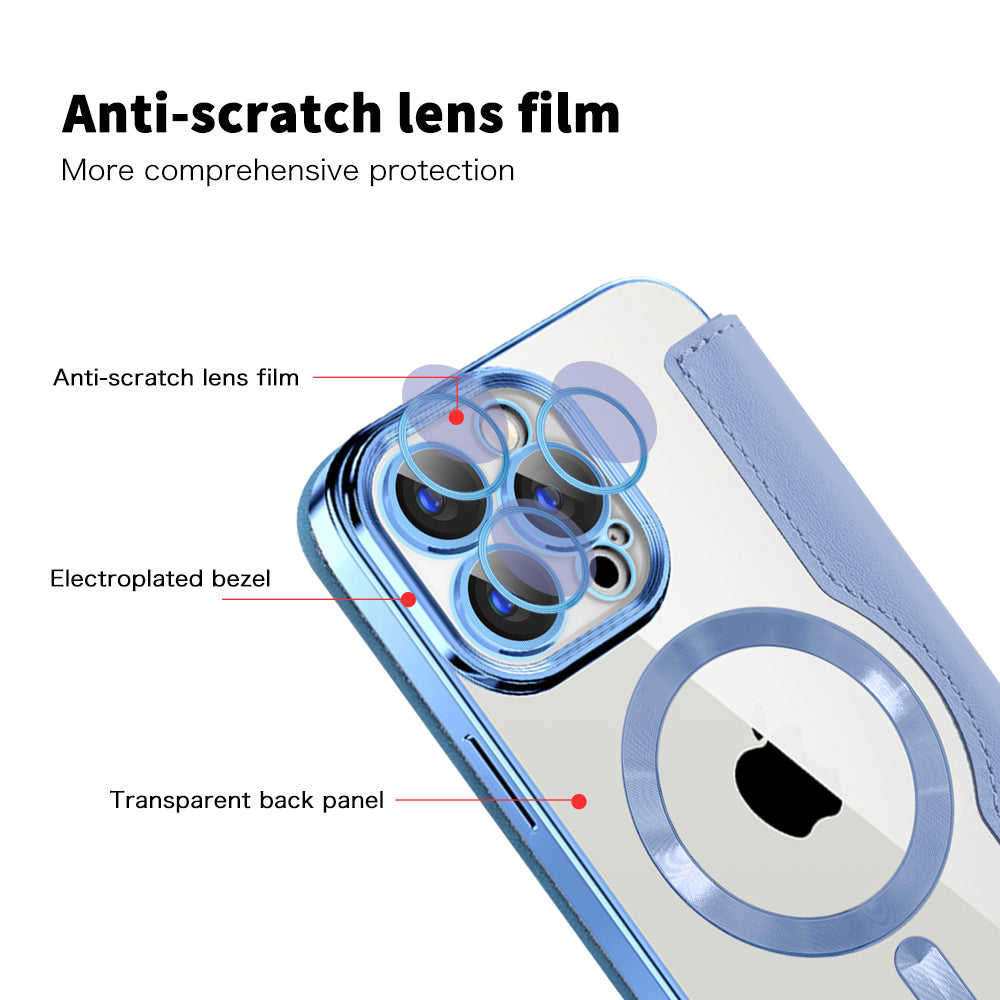 Capa MagSafe para Apple iPhone 15 Pro Max, Techsuit, SmartMag Book, Azul