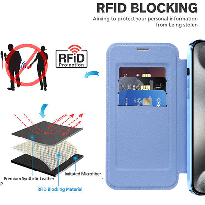 Capa MagSafe para Apple iPhone 15 Pro Max, Techsuit, SmartMag Book, Azul