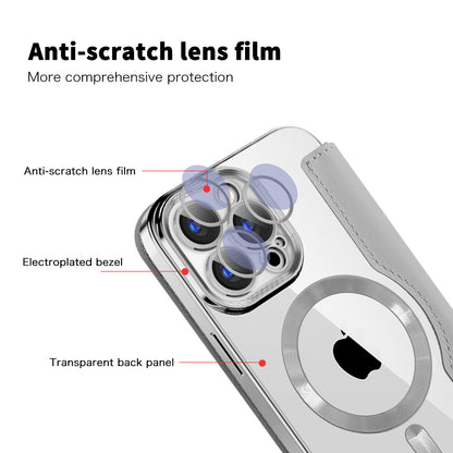 Capa MagSafe para Apple iPhone 15 Pro Max, Techsuit, SmartMag Book, Cinzento