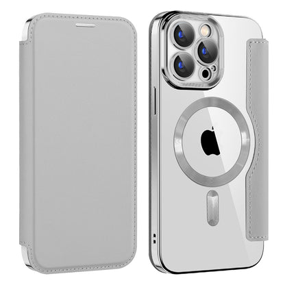 Capa MagSafe para Apple iPhone 15 Pro Max, Techsuit, SmartMag Book, Cinzento