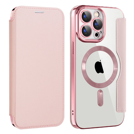 Capa MagSafe para Apple iPhone 15 Pro Max, Techsuit, SmartMag Book, Rosa