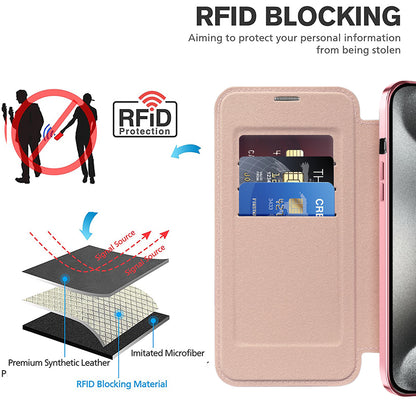 Capa MagSafe para Apple iPhone 15 Pro Max, Techsuit, SmartMag Book, Rosa